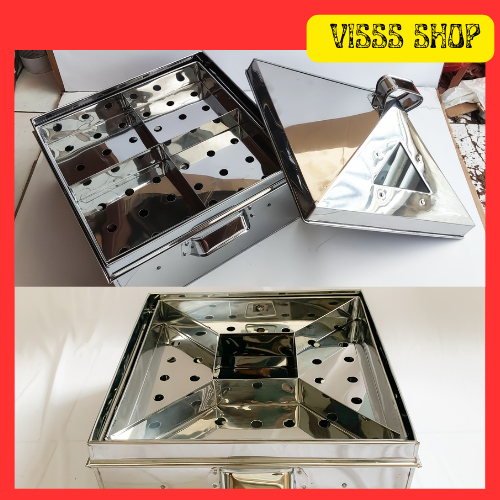 Kukusan Klakat Steamer Stainless Sekat 4 Kotak Panci Kukus Dandang Kue Dimsum Bakpao Ukuran 35 Cm