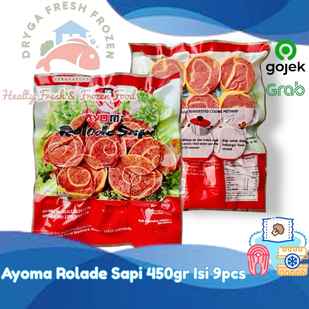 

Ayoma Rolade Daging Sapi Olahan Halal 450gr Isi 9pcs