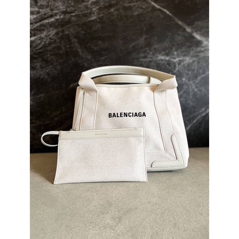 TAS ORIGINAL - Balenciaga Navy Cabas Small Tote Bag