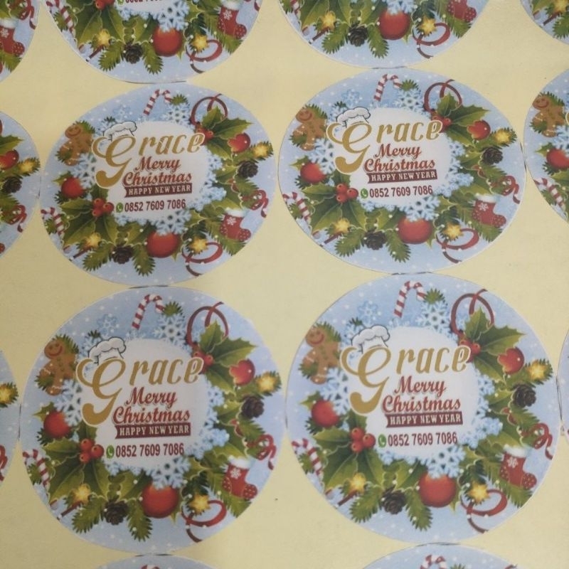 

stiker natal custom isi 40 pcs per set