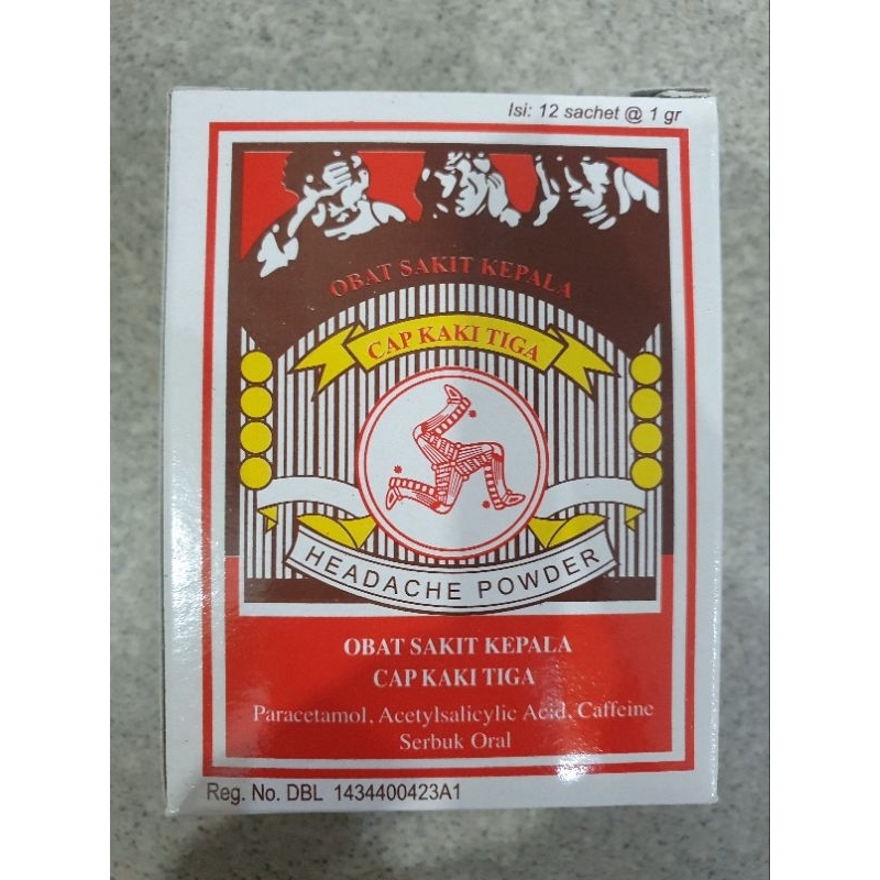 obat sakit kepala cap kaki tiga 12 sachet