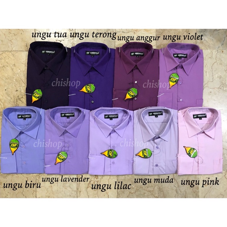 ✨ KEMEJA PRIA GREENFALO-KEMEJA POLOS LENGAN PANJANG PRIA WARNA UNGU / UNGU MUDA / UNGU LAVENDER / UN