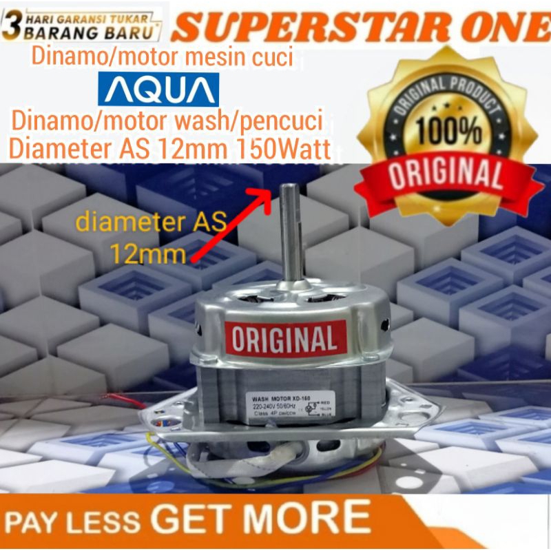 dinamo/motor mesin cuci AQUA dinamo/motor wash/pencuci diameter AS 12mm/diameter 12mm