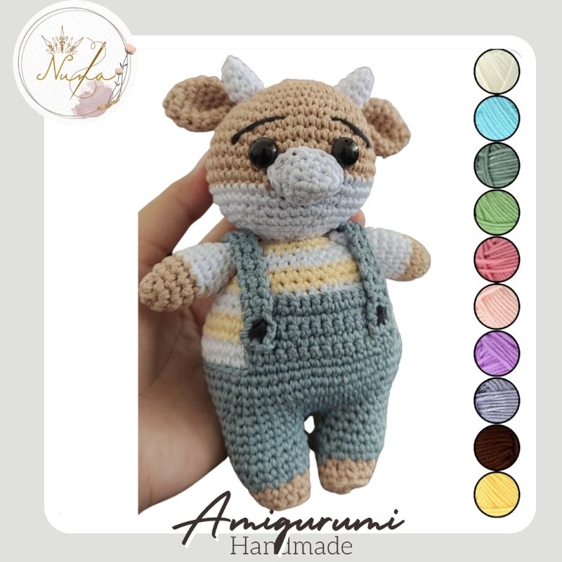 Boneka Sapi Rajut Handmade