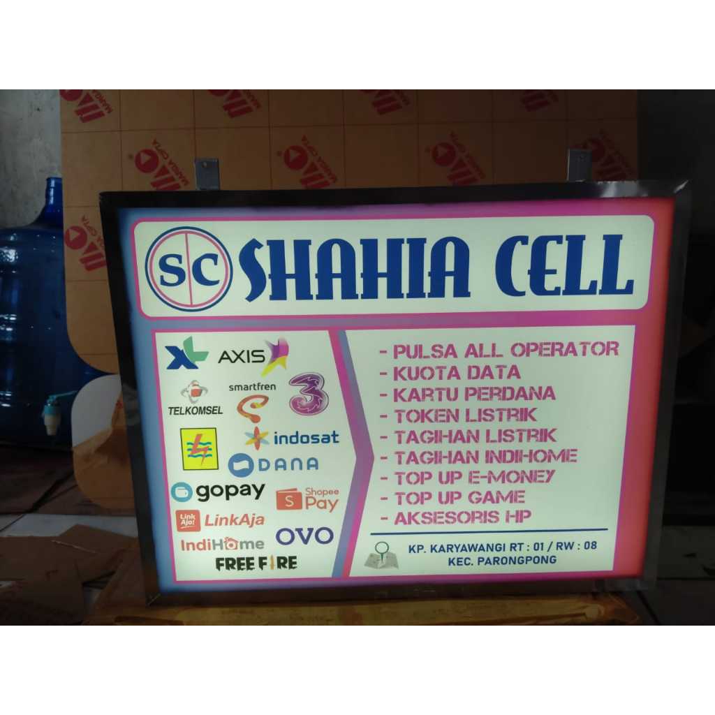 Neon Box Plang Konter Akrilik 2 Muka uk 30x40cm