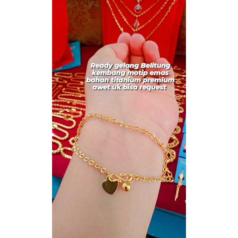 gelang belitung kembang motip emas