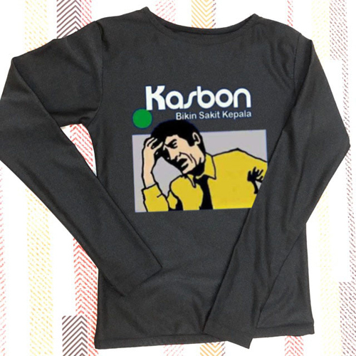 Kaos Tangan Panjang Meme Kasbon Funny Parodi Oskadon Tshirt 100% Cotton Black Kombed 30s