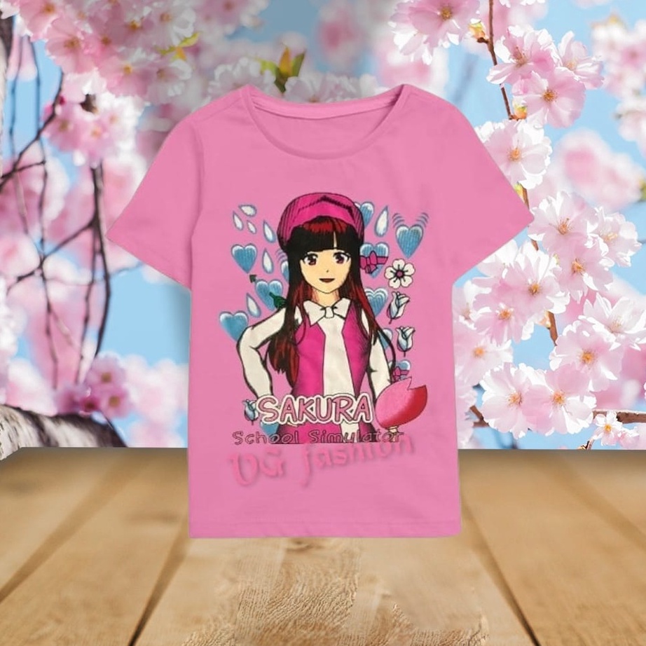 SCTC2597 STOK SIAP 【COD kaos Sakura School Simulator Terbaru // Atasan kaos Anak Perempuan SAKURA SC