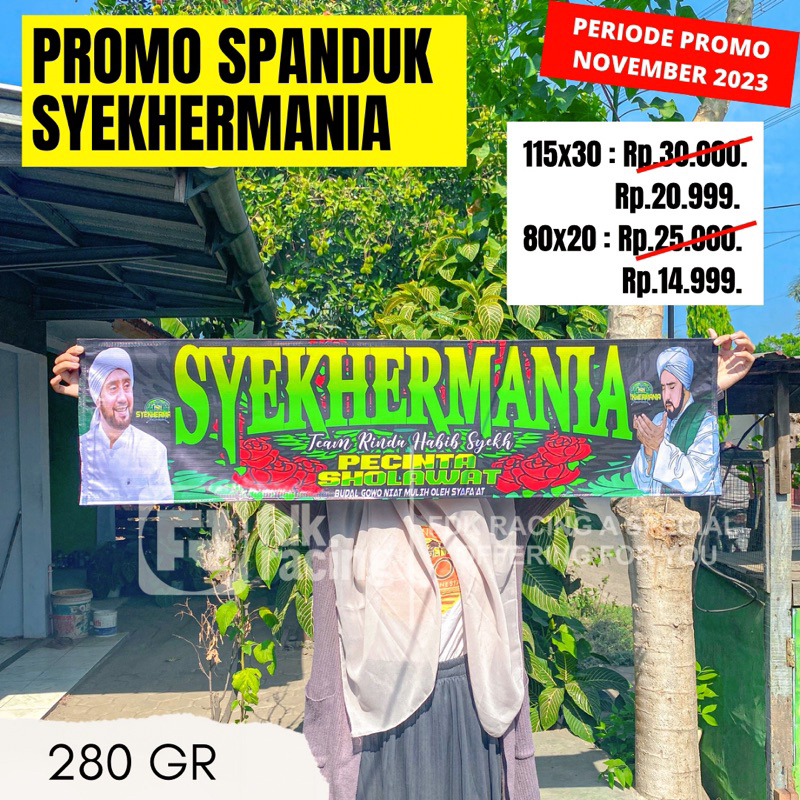 PR0M0 SPANDUK SYEKHERMANIA | SPANDUK SHOLAWAT | BANNER SYEKHERMANIA | BANNER SHOLAWAT | BANNER PLASTIK | SPANDUK PLASTIK