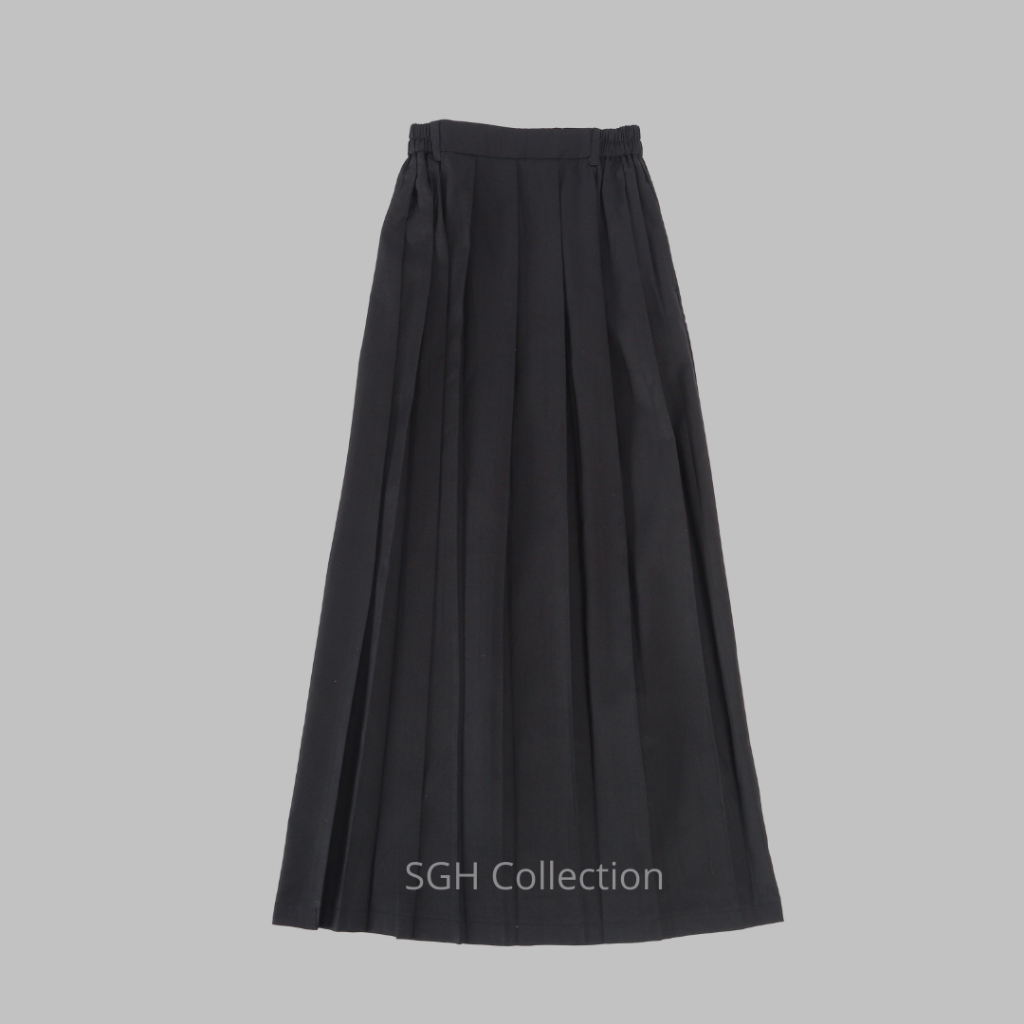 SGH COLLECTION - SERAGAM BAWAHAN ROK REMPEL HITAM SD | SMP | SMA| ROK REMPEL PANJANG HITAM