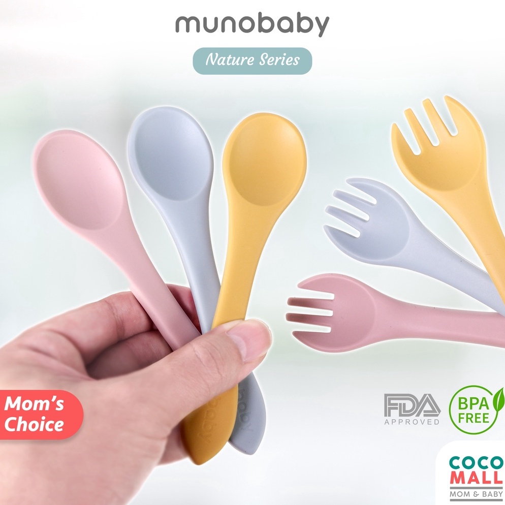 HOT SALE COCOMALL Sendok Silikon Bayi Mpasi (Nature Series) - Sendok Makan Anak 1 Tahun - Sendok Gar