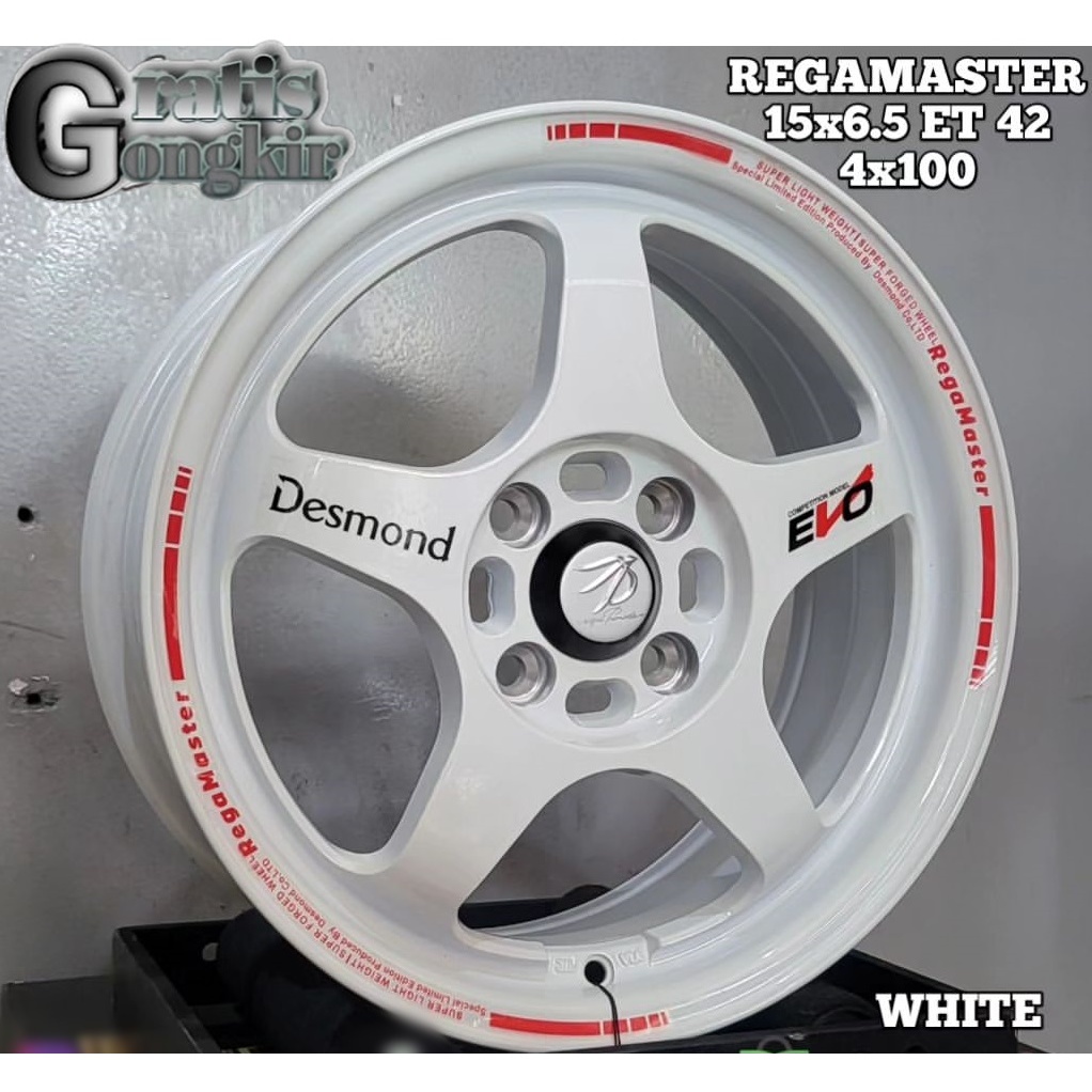 velg regamaster ring 15 pcd 4x100 velg mobil racing r15 tuk brio,agya,calya,yaris,jazz,mobilio dll