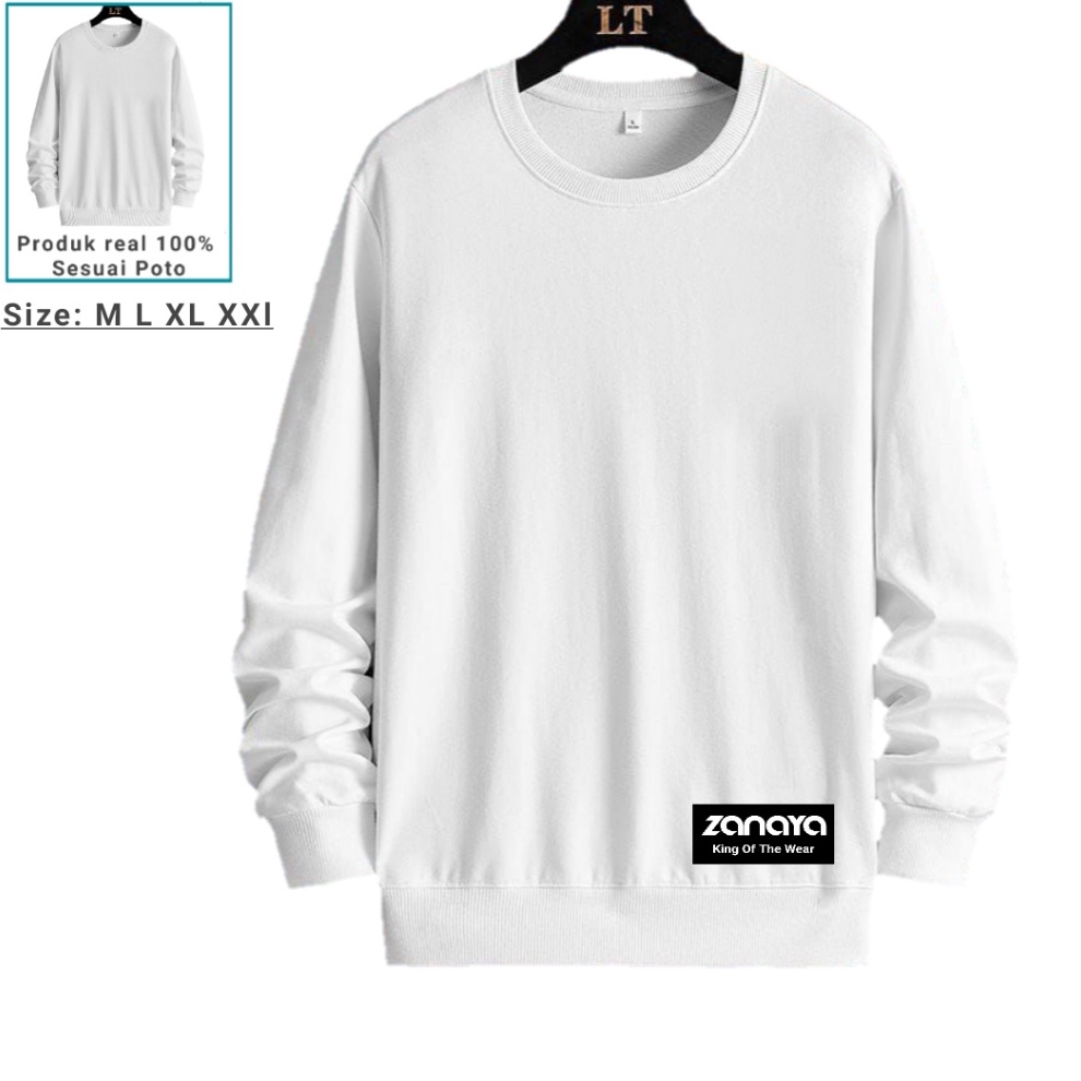 Import ✨Terbaik✨ Baju Sweater Pria Wanita Polos Model Crewneck Ukuran Oversize grosir