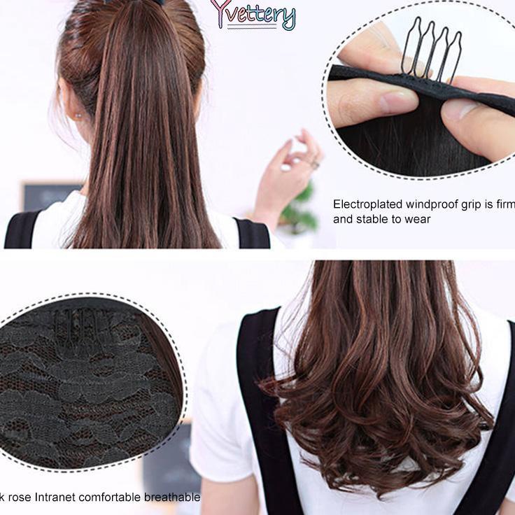 Action Now COD Wig Ponytail Wanita / Ikat Rambut Palsu / Anak Dan Kuncir Kuncir Jendak Bahan Sinteti