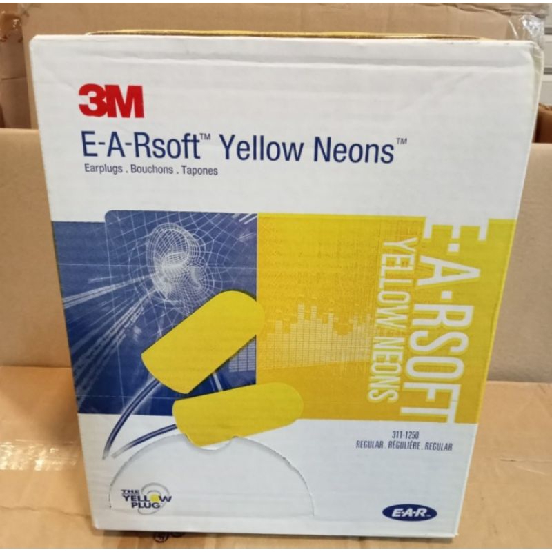3M Earplug Yellow Neons 311-1250 1 Box