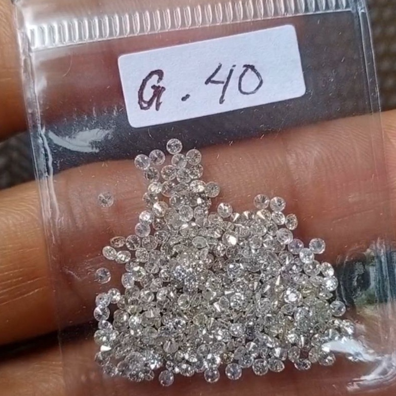 Direkomendasikan BERLIAN PUTIH ASLI EROPA (NATURAL DIAMOND) - ukuran gugur (pecah) 40 / 0,025 carat 