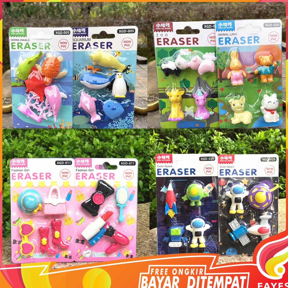 

Diskon Promo FAYES COD Eraser Karakter Penghapus Pensil Karakter 1 Set Motif 3D Lucu Keren STY33