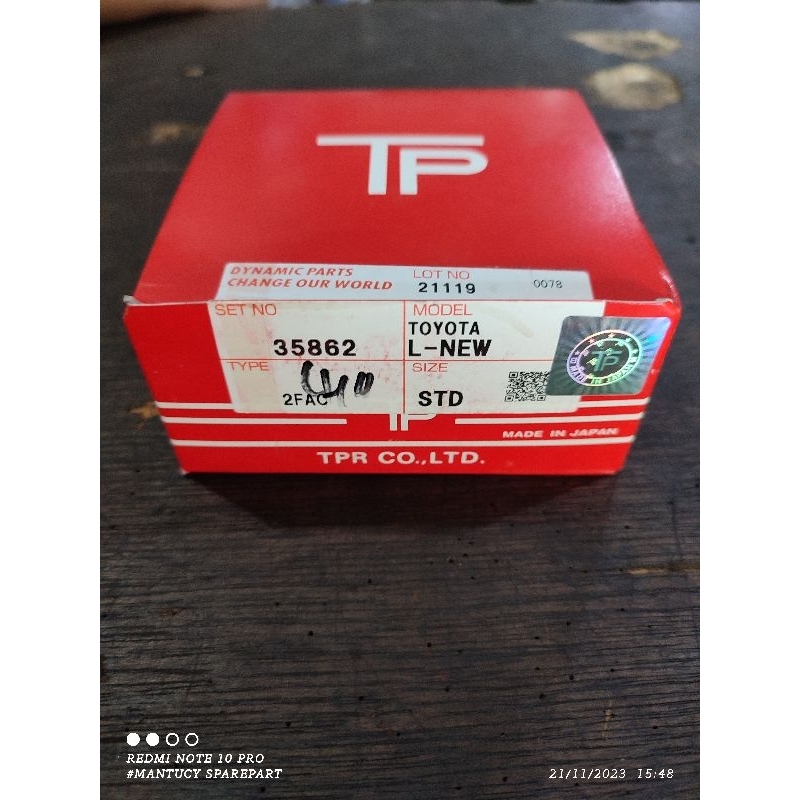 RING SEHER PISTON TOYOTA HIACE DIESEL OLD 1982-1985