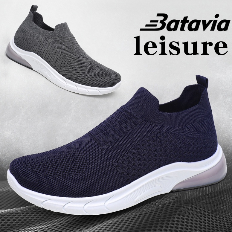 Pasti Laku Batavia GROSIR sepatu kanvas pria rajut sepatu pria sepatu tanpa tali hitam Sepatu Pria S