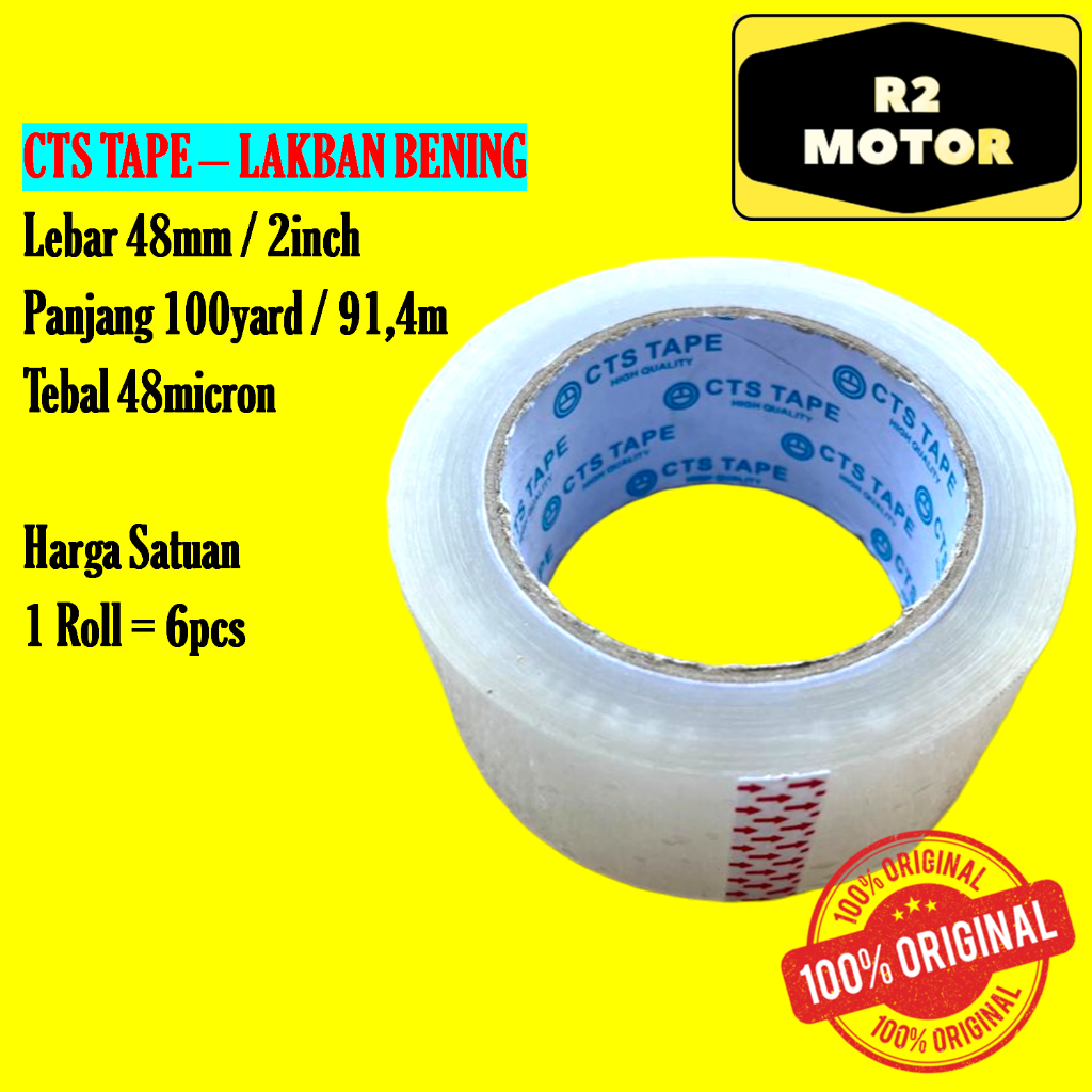 

CTS TAPE LAKBAN BESAR BENING LEBAR 48MM PANJANG 100 YARD TEBAL 48 MICRON