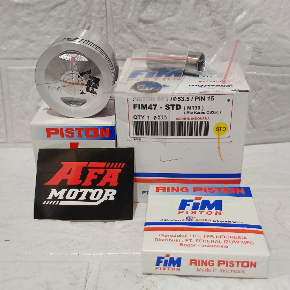 PISTON FIM47 NOUVO MIO SMILE SPORTY SOUL KARBU BORE UP PIN 15 (53.5) FIM