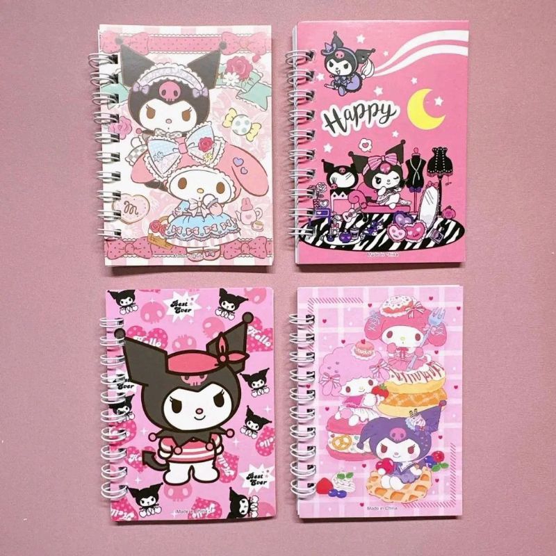 

(4pcs) notebook mini sanrio kuromi memo ring sanrio buku diary kuromi