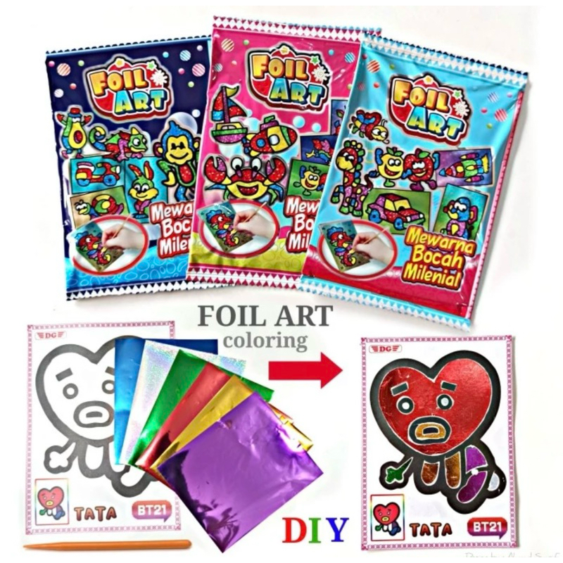 MAINAN EDUKASI FOIL ART COLORING DIY ANAK PAUD TK SD SOUVENIR ULTAH