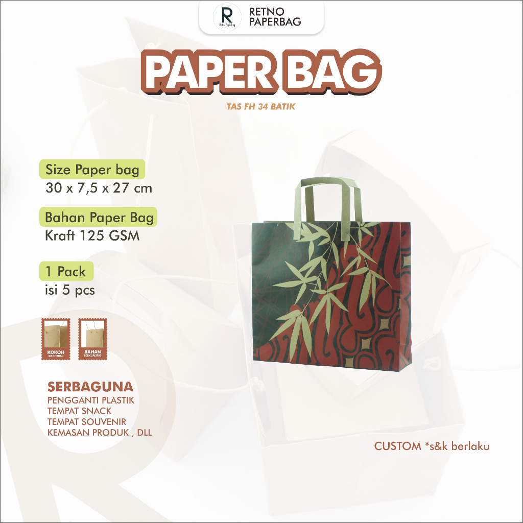 

Paper Bag Kado Motif Batik Tas Kantor Serbaguna-Retno Paperbag