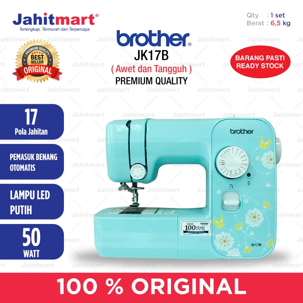 Mesin Jahit Portable Brother JK17B Multifungsi