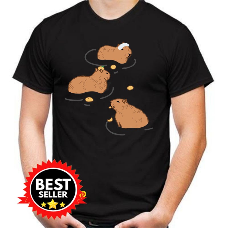 T-Shirt Capybara Bath Kaos