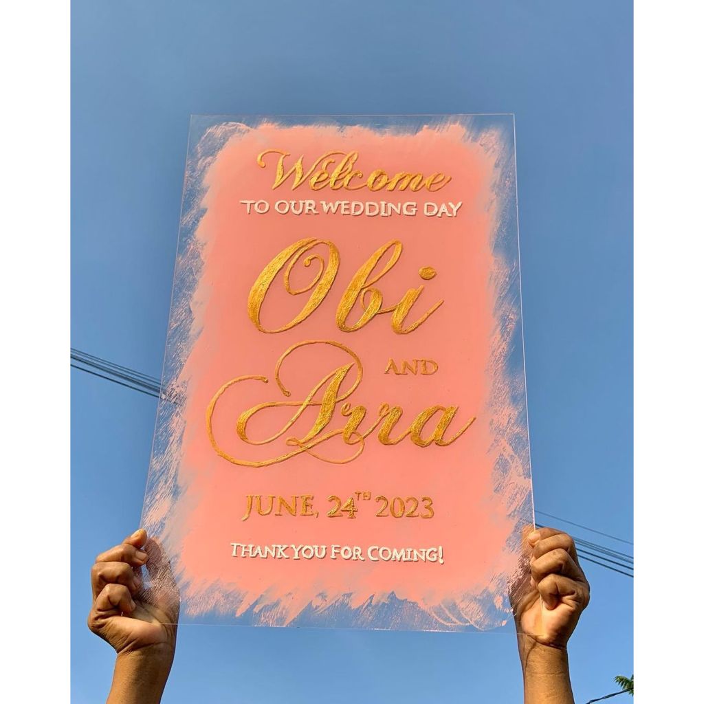 Wedding Sign Acrylic | Papan Akrilik | Acrylic Welcome Sign [HANDWRITING]