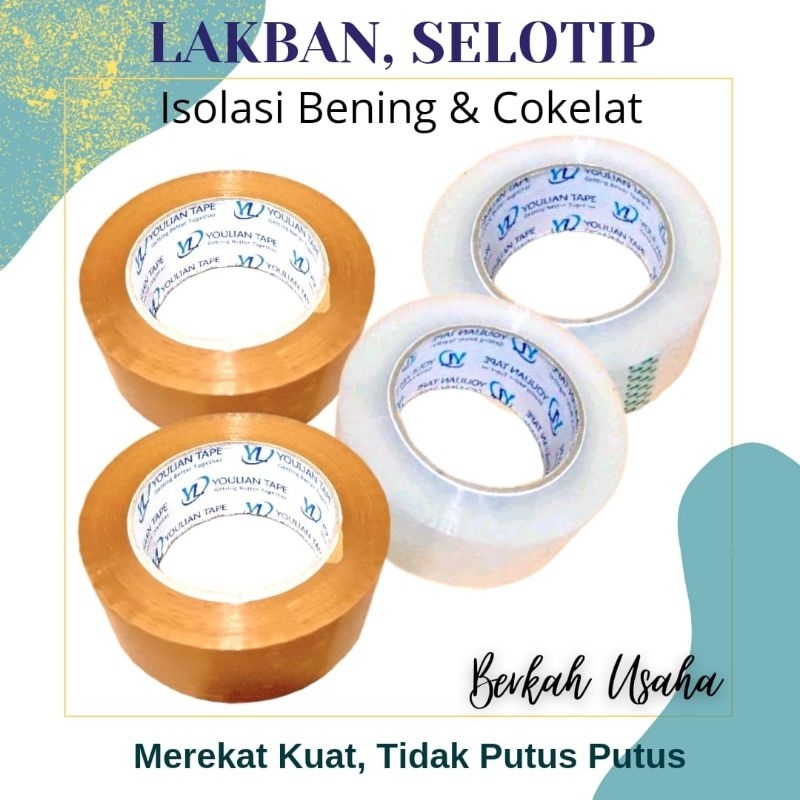 

LAKBAN BENING COKLAT 45 MM X 90 YARD ISOLASI SOLASI SELOTIP KUAT MEREKAT