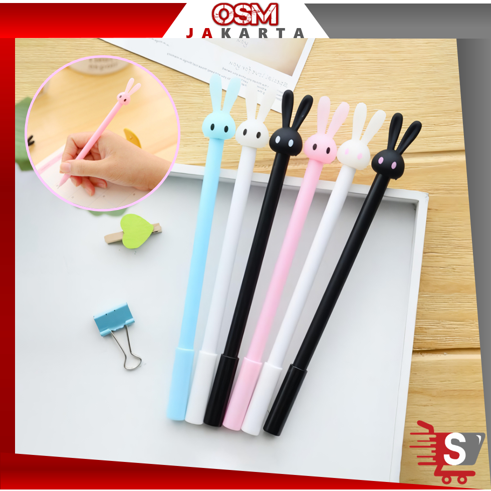 

OSM JKT S6073 Pena Bentuk Karakter Kepala Kelinci / Bolpen Karakter Bunny Lucu Unik / Pulpen Karakter Gel Imut / Pulpen Gel Pena