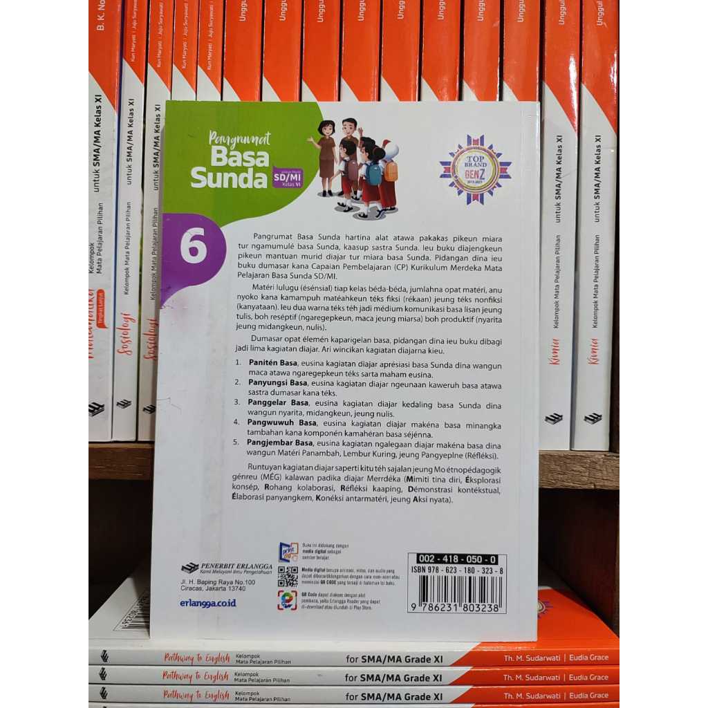 Buku Pangrumat Basa Sunda Kelas 6 SD/MI Kurikulum Merdeka Erlangga