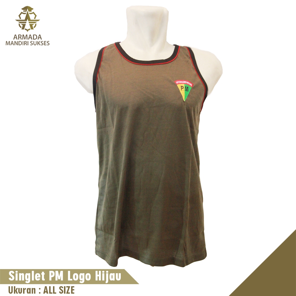 Kaos Singlet PM Logo - Kaos Dalam PM