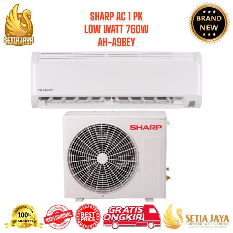 SHARP AC 1 PK + PEMASANGAN / AC SHARP 1 PK + INSTALASI / AC SHARP LOW WATT 1 PK