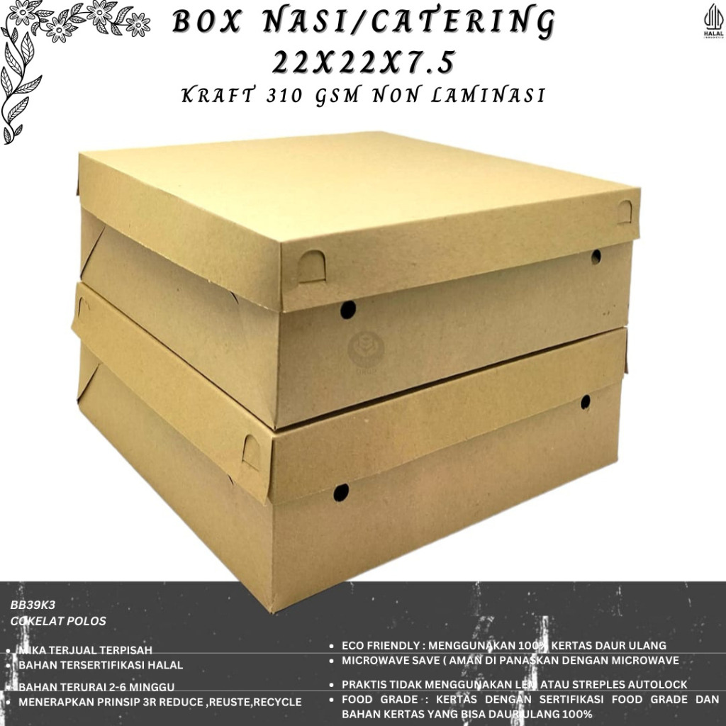 

Box Catering Dus Nasi Kotak Dus Nasi Dus 22x22x7.5 (BB39K3-22X22X7.5)