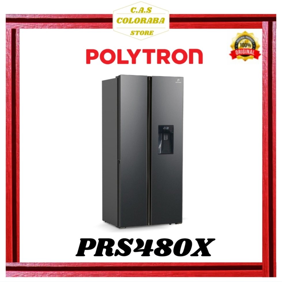 KULKAS POLYTRON PRS480X KULKAS SIDE BY SIDE INVERTER PRS-480-X PRS 480 KULKAS SIDE BY SIDE POLYTRON