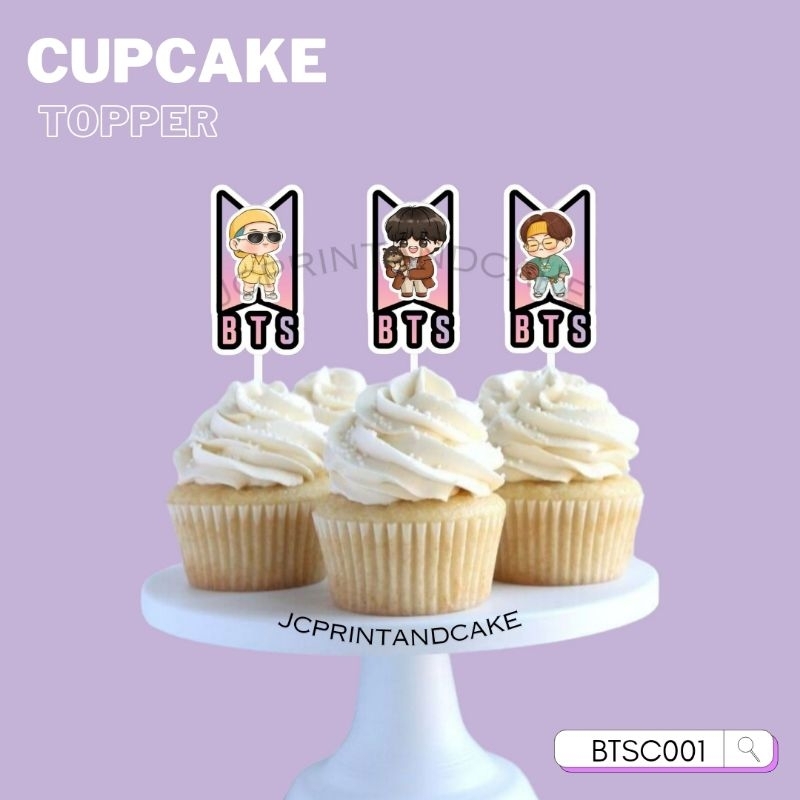 topper cupcake BTS / topper cake character / topper cupcake karakter / topper kue ultah / topper cup
