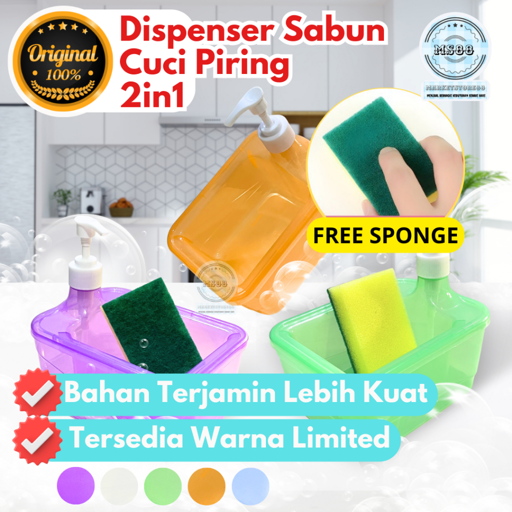 Promo Dispenser Sabun Cuci Piring /Tempat Sabun Cuci Piring /Tempat Sabun Cair Cuci Piring Bentuk
