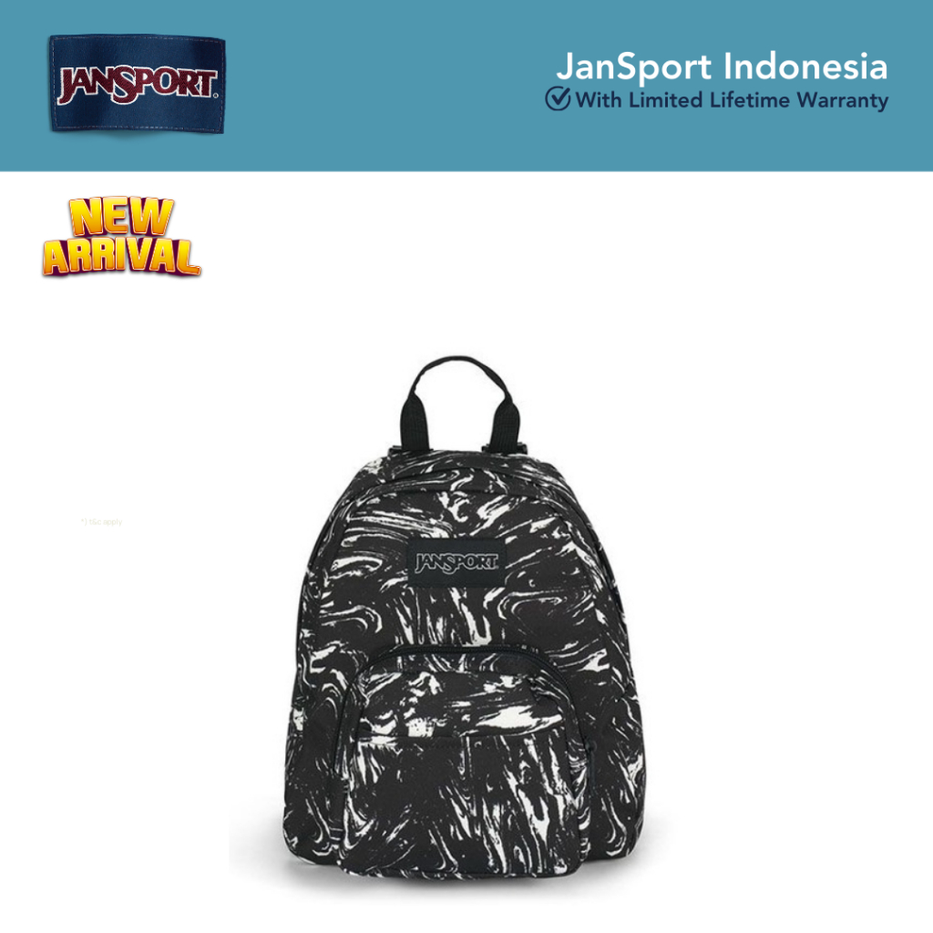 JanSport Tas Ransel / Mini Backpack / Mini Daypack / Half Pint Marbled Motion Black