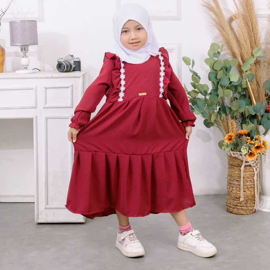 DRESS ANAK PEREMPUAN GAMIS ANAK TERBARU 2023 BAJU MUSLIM ANAK KEKINIAN