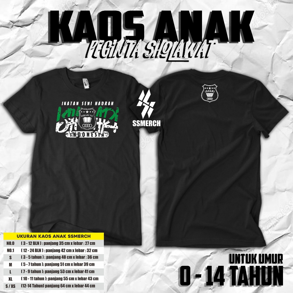 KAOS ANAK SHOLAWAT ISHARI / KAOS ISHARI / KAOS SHOLAWAT/ KAOS SANTRI/ KAS DAKWAH