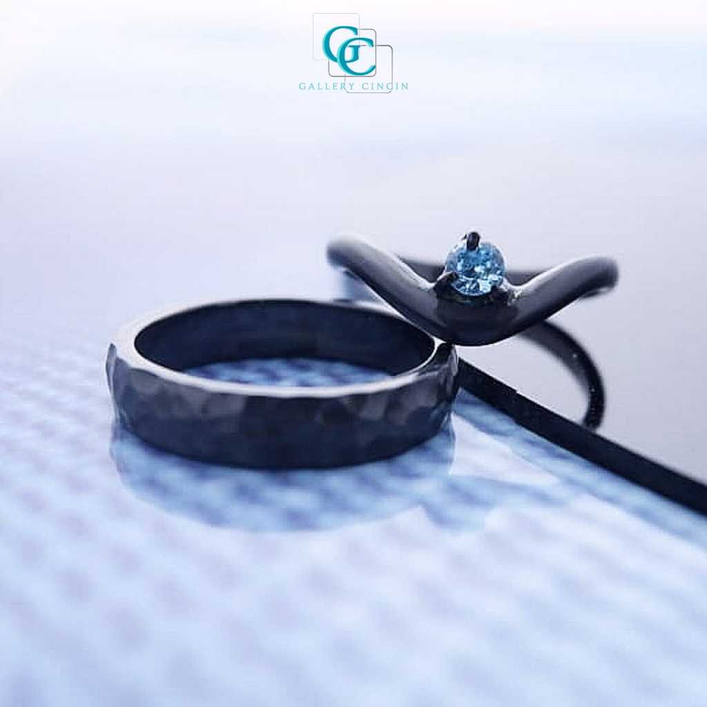 Cincin kawin couple hitam nikah tunangan 100