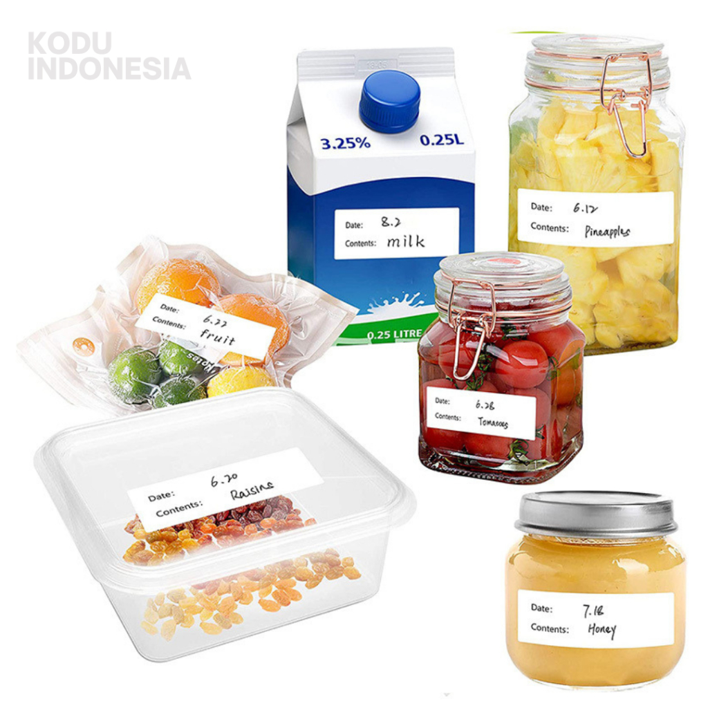 KODU Label Makanan Stiker Tanggal Kadaluarsa Label Botol Asi Kaca Konten Makanan Minuman Date Conten