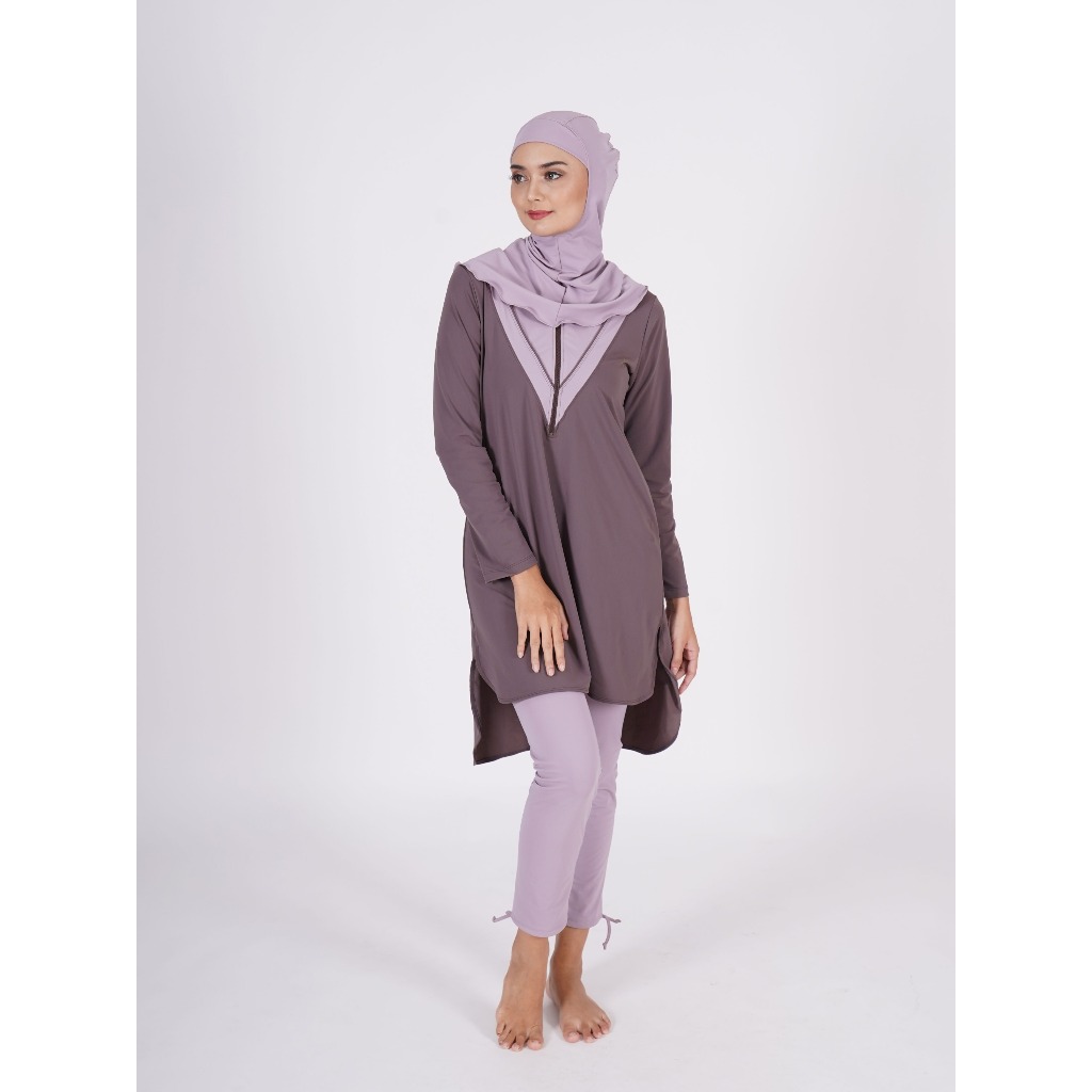 Kimmyra - Rasima Swimwear Bronze Mauve | Baju Renang | Lycra Nilon