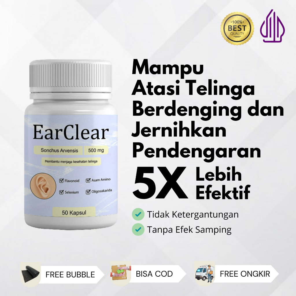 EarClear - Herbal telinga berdenging Tuli Budeg Gangguan Pendengaran Telinga Bernanah Congek ampuh o