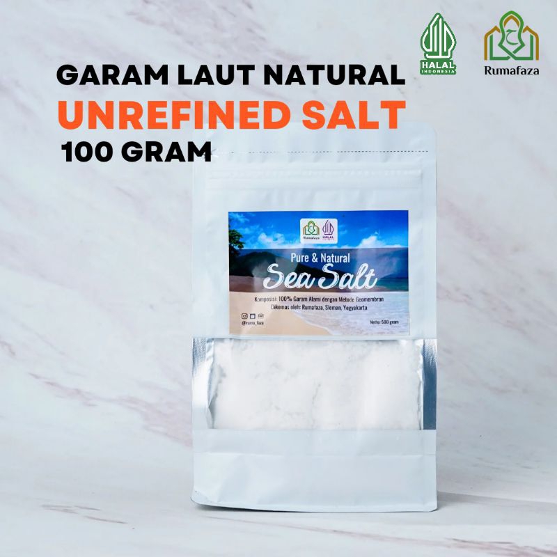 

Rumafaza Premium and Natural Sea Salt 100 gram (Garam alami)