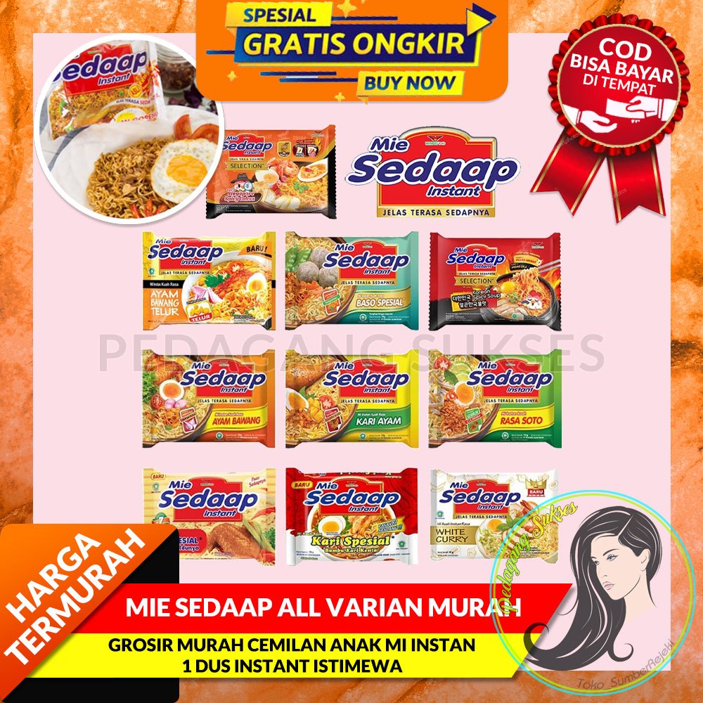 MIE SEDAAP ALL VARIAN MURAH GORENG SOTO MADURA KOREAN SPICY CHICKEN SOTO PEDAS SEDAP GROSIR MURAH CEMILAN ANAK MI INSTAN 1 DUS AYAM INSTANT ISTIMEWA KOREA LAKSA SINGAPORE 90gr x 5 SATUAN ECERAN AYAM BAKAR LIMAU SALERO PADANG SOUP SOTO MADURA SPESIAL WINGS