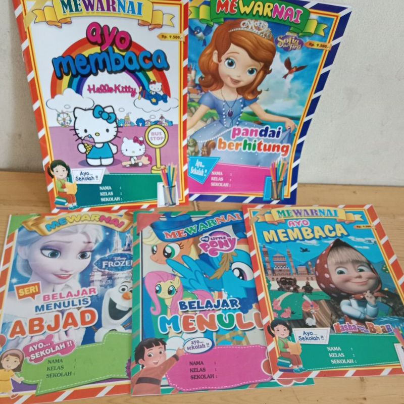 

paket 5 pcs buku mewarnai karakter perempuan